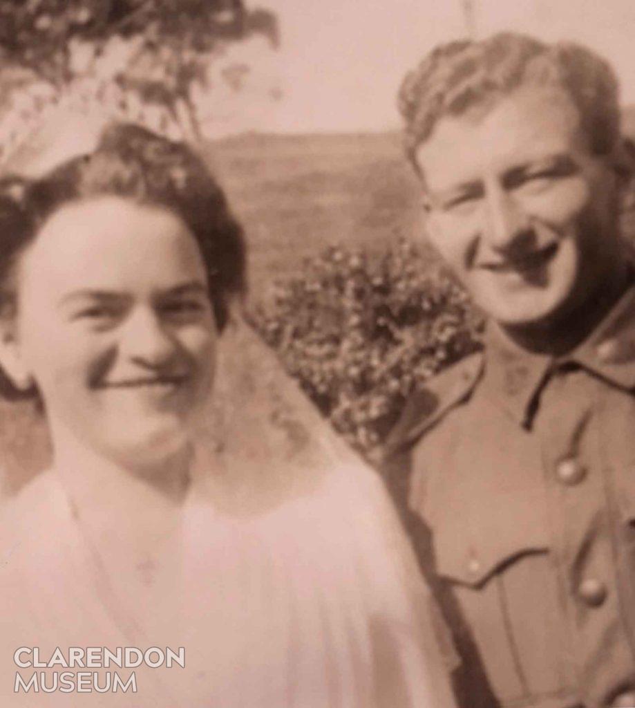 Mary (nee Spencer) and Dean Hollitt wedding day, 1945